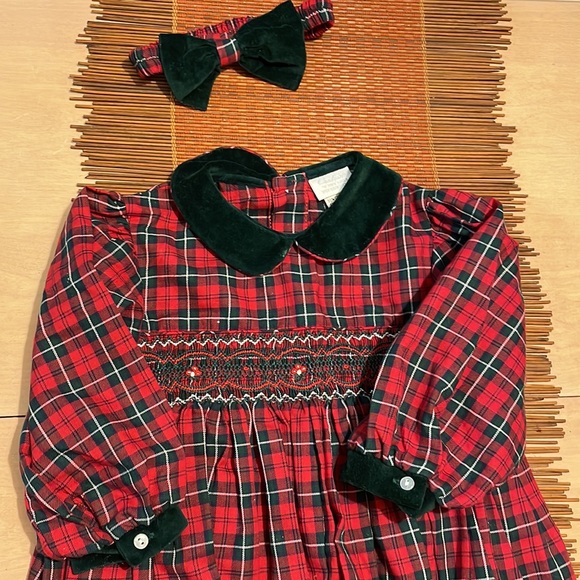 Girls Plaid Holiday Christmas Romper 18 Months - Picture 3 of 16